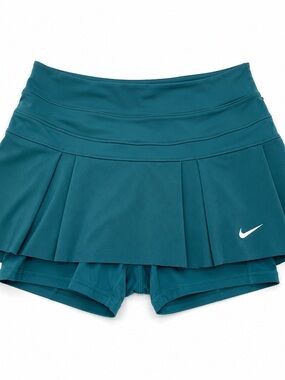 Nike Dri-FIT Teal Pleated Tennis Skort Skirt with Built-In Shorts Size Large